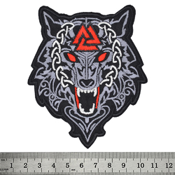 Нашивка Волк (Fenrir), красный Валькнут