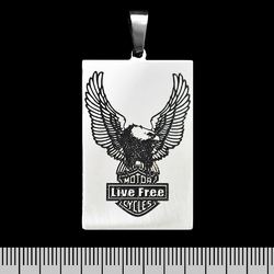 Кулон Live Free - Motorcycles (eagle) (ptsb-042) прямоугольный
