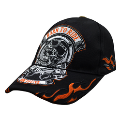 Бейсболка вишита Born To Ride, Ride To Live (big skull)