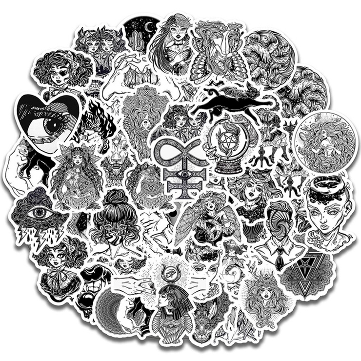 Набор стикеров Black Magic Girl (stk-051) (50 шт.) Набор стикеров Black Magic Girl (stk-051) (50 шт.)