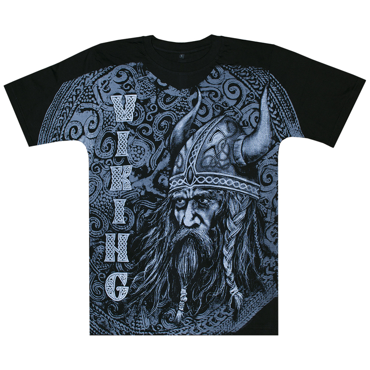 Футболка Full Print Вікінг на тлі щита з візерунками EU