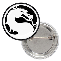 Значок Mortal Kombat (dragon black and white logo)