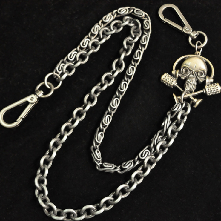 Ланцюг подвійний Череп в навушниках з мікрофонами (ch-037)