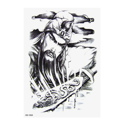 Тимчасове тату Китайський воїн з алебардою (HB-166X, 21x15 см)