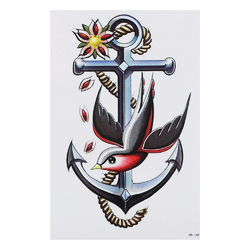 Временная тату Стриж и якорь (HB-169, 21x15 см)