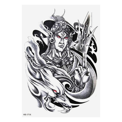 Тимчасове тату Китайський воїн з драконом (HB-171X, 21x15 см)