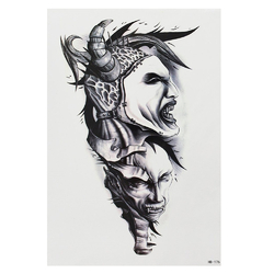 Временная тату Demon and vampire heads (HB-176, 21x15 см)