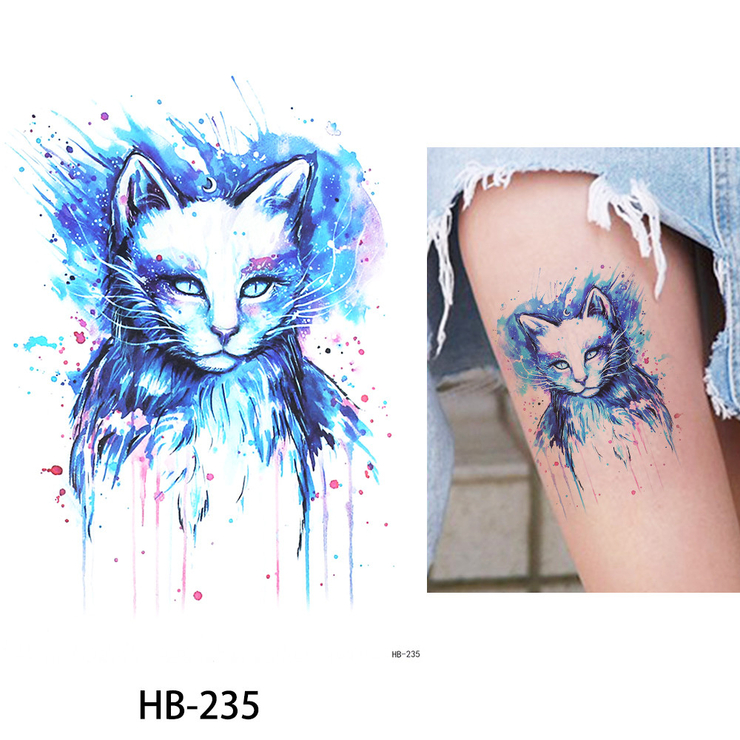Временная тату Drawn cat (HB-235, 21x15 см)