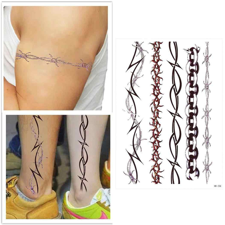 Временная тату Колючая проволока и цепь (набор) (HB-238, 21x15 см) Временная тату Колючая проволока и цепь (набор) (HB-238, 21x15 см)