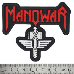 Нашивка Manowar (logo with hammer) фигурная