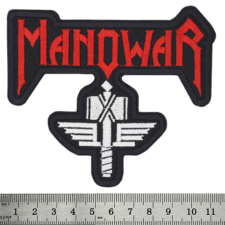 Нашивка Manowar (logo with hammer) фигурная Нашивка Manowar (logo with hammer) фигурная