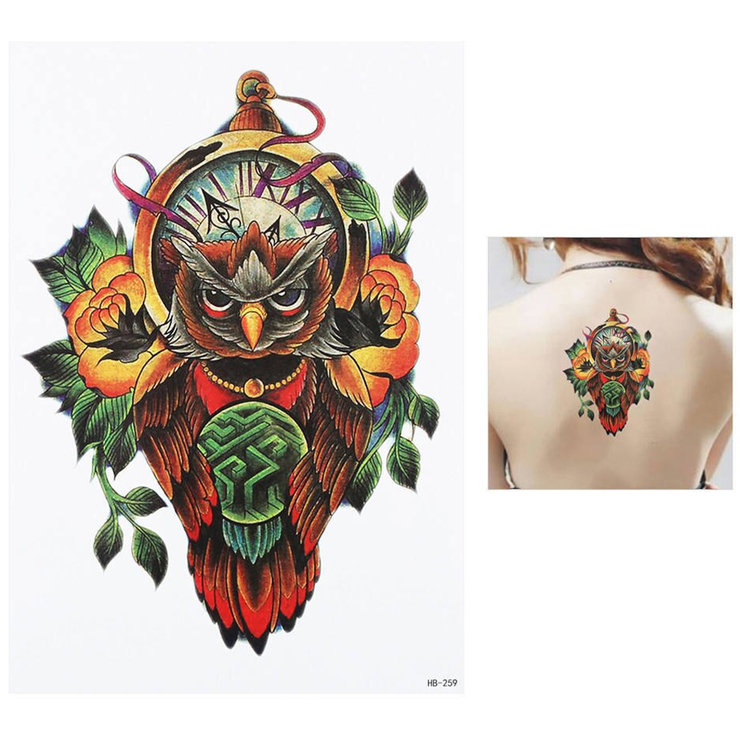 Временная тату Сова с лабиринтом (HB-259, 21x15 см) Временная тату Сова с лабиринтом (HB-259, 21x15 см)