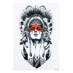 Временная тату Indian woman (HB-414, 21x15 см)