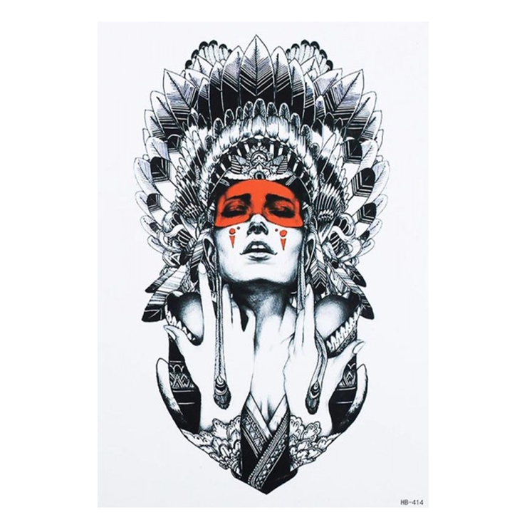 Временная тату Indian woman (HB-414, 21x15 см) Временная тату Indian woman (HB-414, 21x15 см)