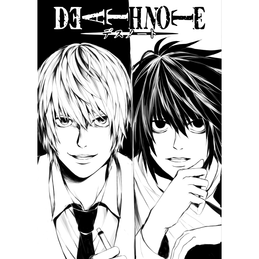 Плакат Death Note (black and white) - купить аниме плакат в Киеве, цены в  Украине - интернет-магазин Rockway