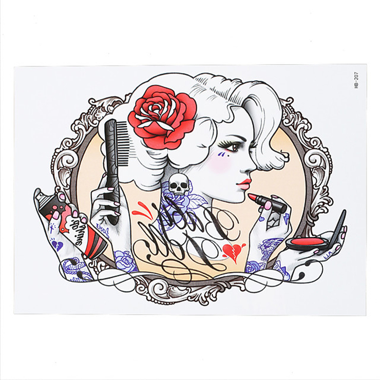 Временная тату Babe Doll (old school) (HB-207, 21x15 см)