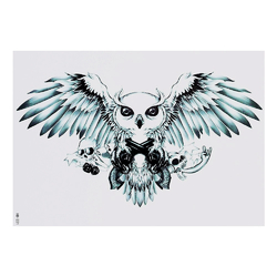 Тимчасове тату Карти, Сова, Два пістолета (HB-221, 21x15 см)
