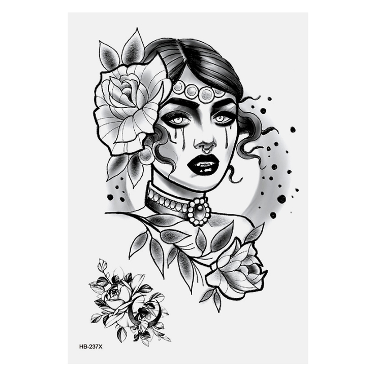 Временная тату Lady vampire (traditional) (HB-237X, 21x15 см) Временная тату Lady vampire (traditional) (HB-237X, 21x15 см)