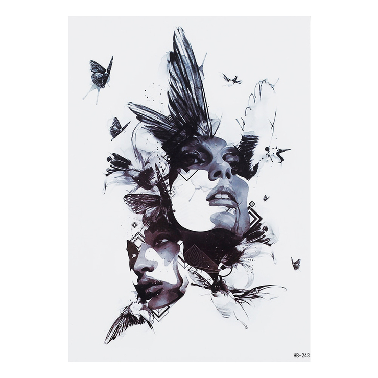 Тимчасове тату Обличчя (абстракція) (HB-243, 21x15 см)