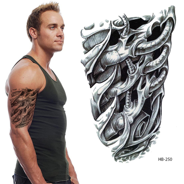 Временная тату Биоорганика (ч/б) (HB-250, 21x15 см)
