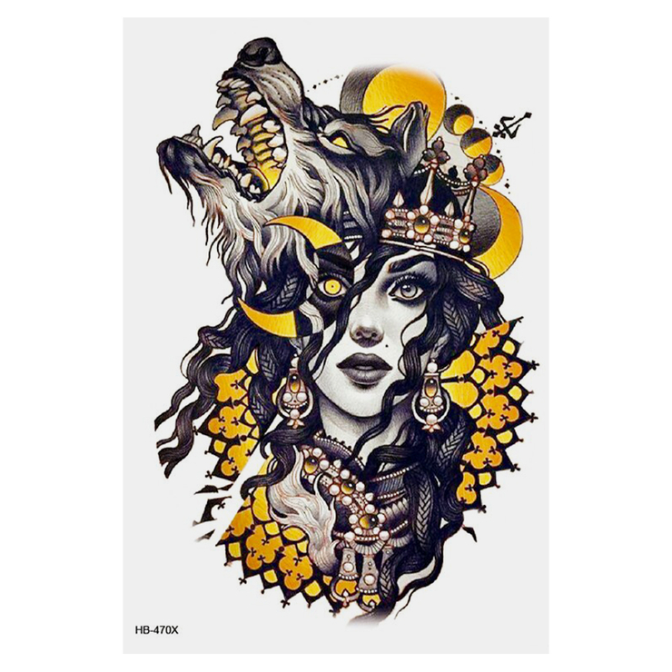 Тимчасове тату Дівчина перевертень (HB-470X, 21x15 см) Тимчасове тату Дівчина перевертень (HB-470X, 21x15 см)