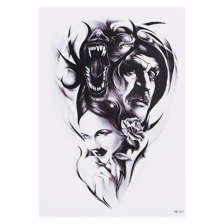 Временная тату Temptation and aggression (HB-321, 21x15 см) Временная тату Temptation and aggression (HB-321, 21x15 см)