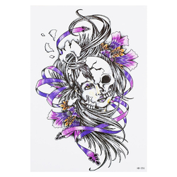 Временная тату Broken skull on face (HB-356, 21x15 см)