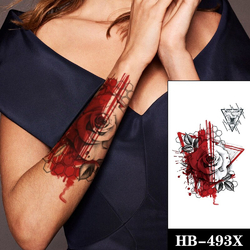 Временная тату Rose and blood (geometry) (HB-493X, 21x15 см)