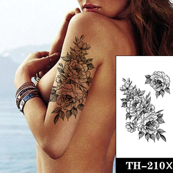 Временная тату Roses (dotwork) (TH-210X, 21x15 см)