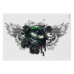 Тимчасове тату Око з крилами і трояндами (HB-189, 21x15 см)