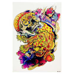 Тимчасове тату Китайський дракон з черепом (кольорова) (HB-295, 21x15 см)