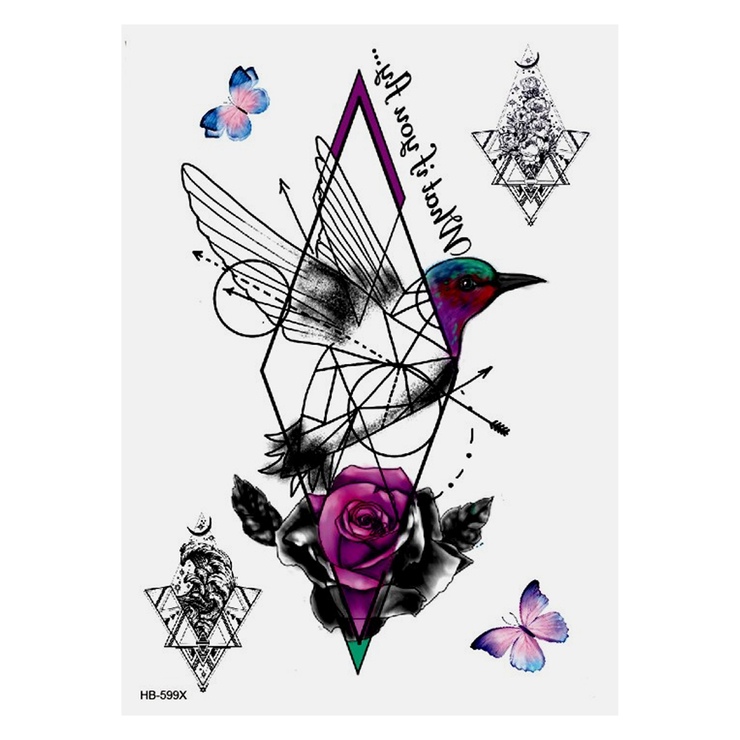 Временная тату What if you fly… (HB-599X, 21x15 см)