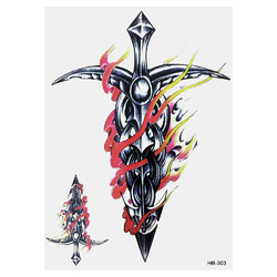 Тимчасове тату Кинджал у вогні (HB-303, 21x15 см)