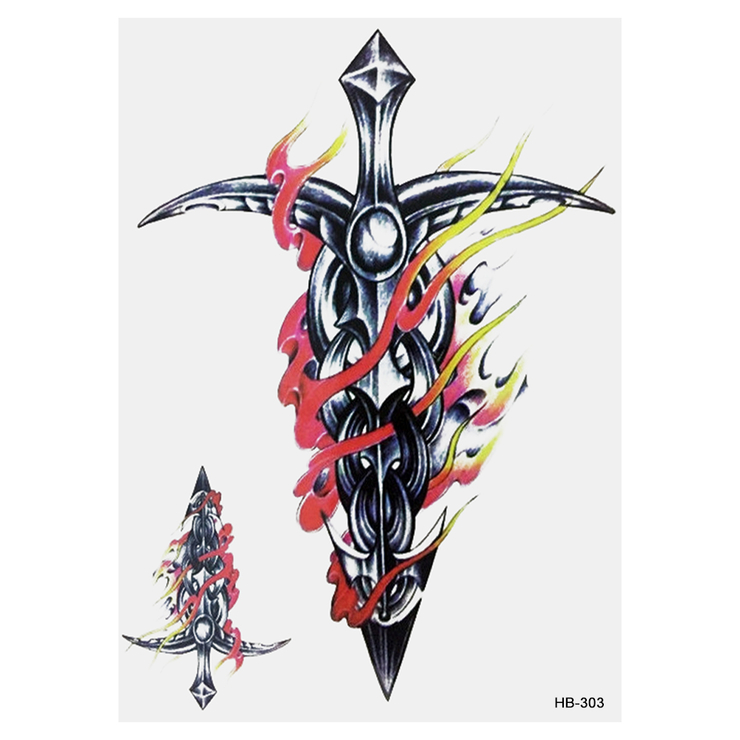 Тимчасове тату Кинджал у вогні (HB-303, 21x15 см) Тимчасове тату Кинджал у вогні (HB-303, 21x15 см)