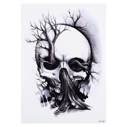 Тимчасове тату Дерево крізь череп (HB-335, 21x15 см)