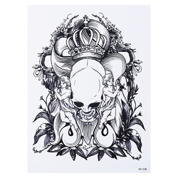 Временная тату King’s skull (HB-338, 21x15 см)