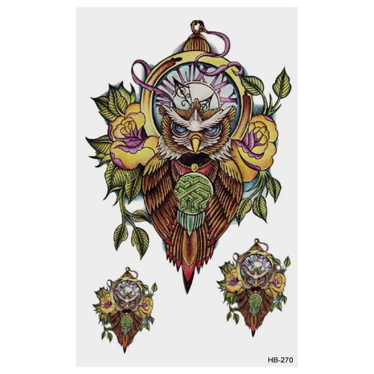 Временная тату Сова с лабиринтом (набор 3 шт.) (HB-270, 21x15 см) Временная тату Сова с лабиринтом (набор 3 шт.) (HB-270, 21x15 см)