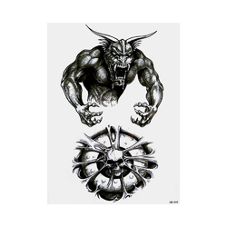 Временная тату Демон и череп (HB-249, 21x15 см)