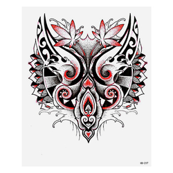 Временная тату Тотемный орнамент (красно-черный) (HB-217, 21x15 см)