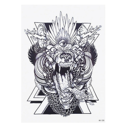 Временная тату Сюрреализм (ч/б) (HB-228, 21x15 см)