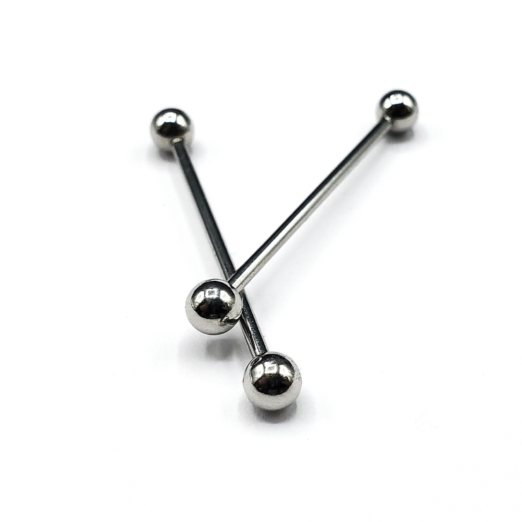 Набір Штанга індастріал 2 шт. (мед. сталь, штанга 1,6 мм, шар 5 мм, довжина 42 мм)