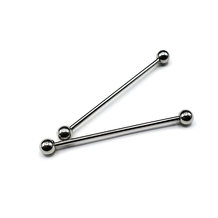 Набір-4 Штанга індастріал 2 шт. (мед. сталь, штанга 1,6 мм, шар 5 мм, довжина 50 мм)