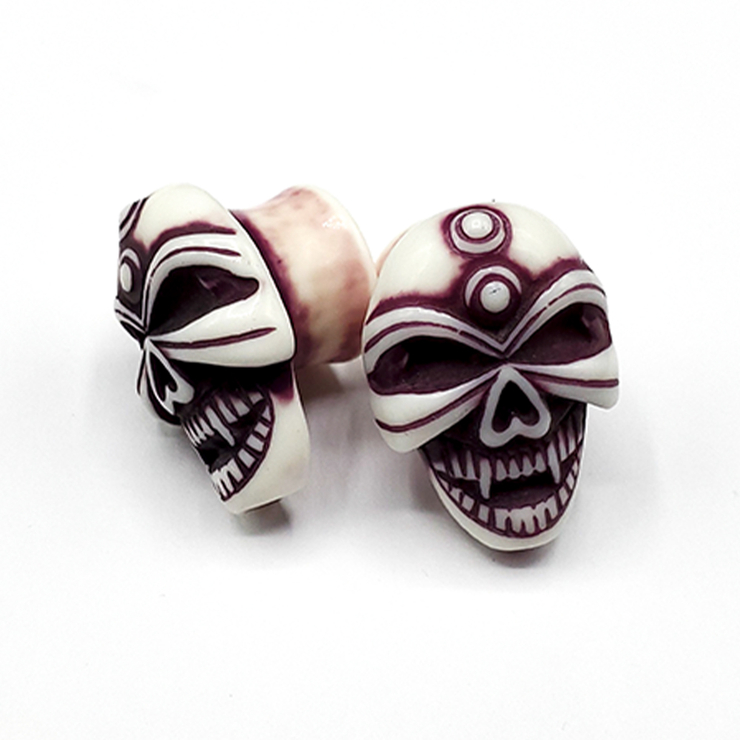 Набір Плаг Полінезійський череп (акрил, 16 мм, 2 шт) Набір Плаг Полінезійський череп (акрил, 16 мм, 2 шт)