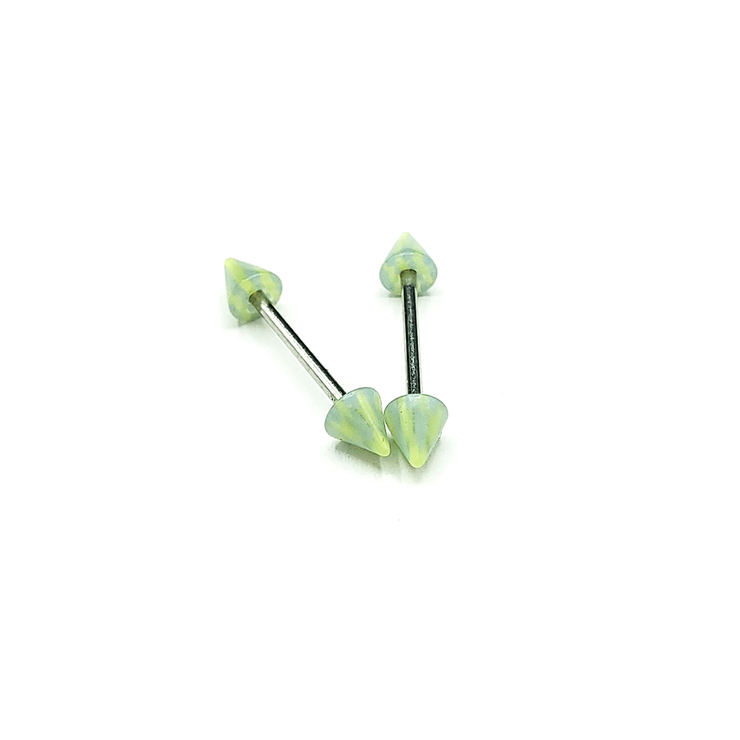 Набір Штанга Зелений шип (штанга мед.сталь 1 мм, шип акрил 4 мм, довжина 19 мм, 2 шт) Набір Штанга Зелений шип (штанга мед.сталь 1 мм, шип акрил 4 мм, довжина 19 мм, 2 шт)