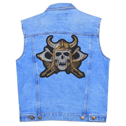 Нашивка наспинная Череп Викинга с топорами Нашивка наспинная Череп Викинга с топорами