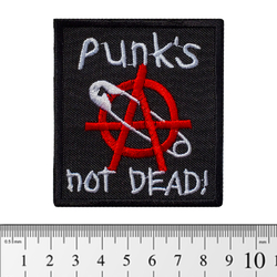 Нашивка Punk’s Not Dead (анархия с булавкой) (pt-041)