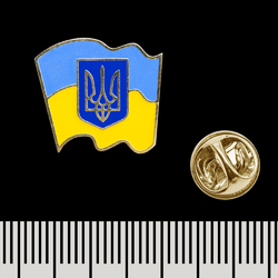 Пин (значок) фигурный Прапор України з Гербом (pnua-007)