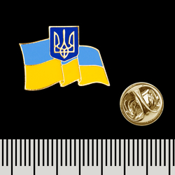 Пин (значок) фигурный Прапор України з Гербом (pnua-005)