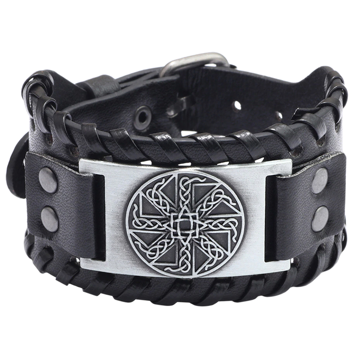 Браслет с металлической вставкой Коловорот (Звезда Сварога) (bpm-005) Браслет с металлической вставкой Коловорот (Звезда Сварога) (bpm-005)