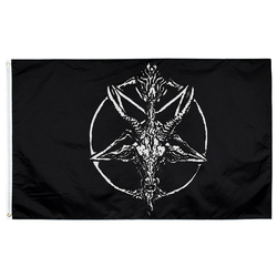 Флаг Пентаграмма с козлом (черный) sfc-010